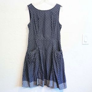 eShakti Polka Dot Sleeveless Dress, Perfect for Summer, Casual, Workplace